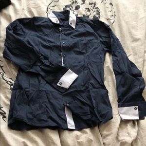 Navy blue button down